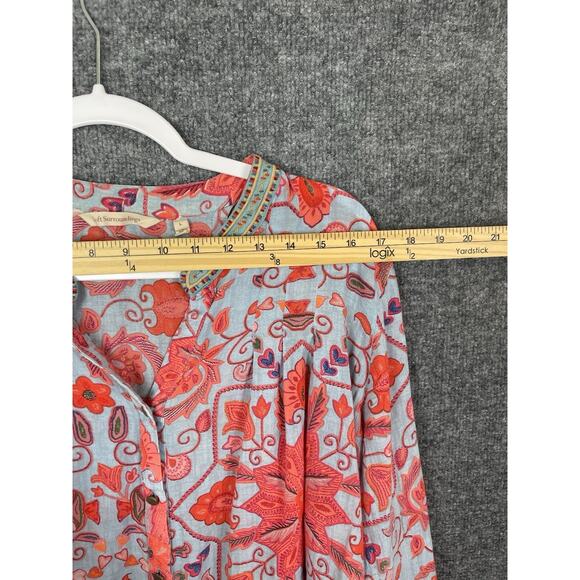 Soft Surroundings Boho Print Button Top Women’s Size Large - Picture 2 of 11